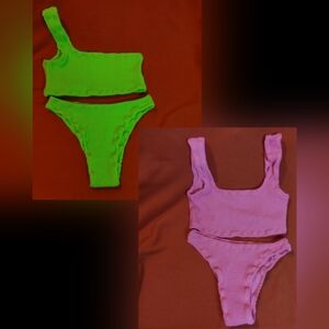 Rielli Celine (pink) & Amalfi (neon) 2 piece bikini bundle